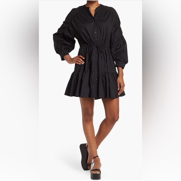 ASTR Black Puff Sleeve Mini Dress - Picture 2 of 8